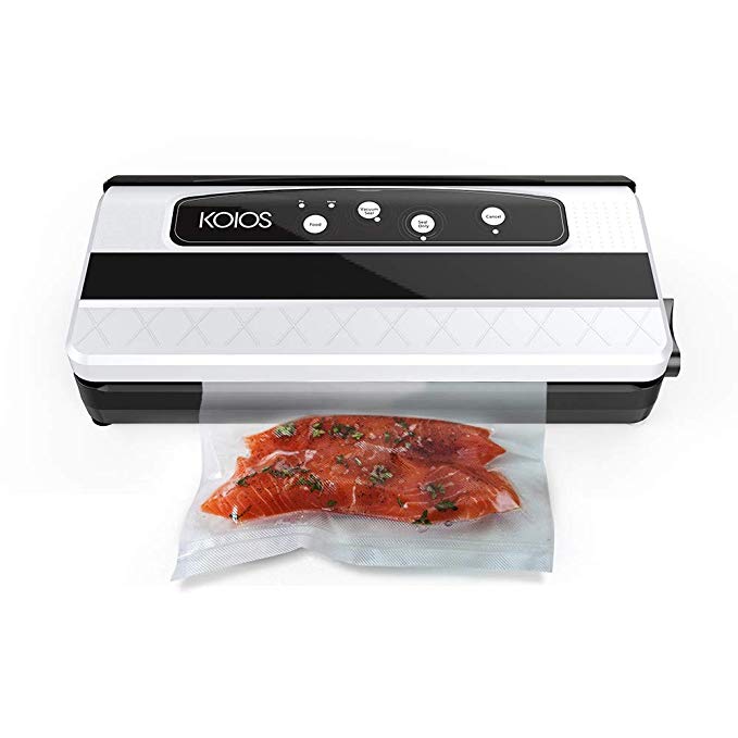 Food Saver,KOIOS Automatic Multi-use Vacuum Sealer Machine for Food Storage and Preservation, 3mm Sealer Width, Dry & Moist Food Mode, 10 Sealer Bags(FDA-Certified) and Vacuum Tube