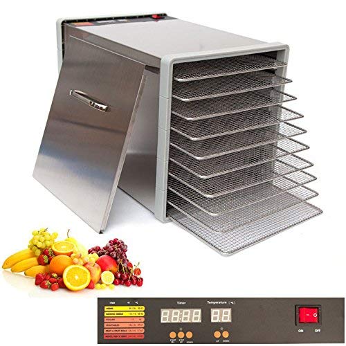 Stainless Steel Food Fruit Dehydrator with Stainless Steel Trays (10 Trays)