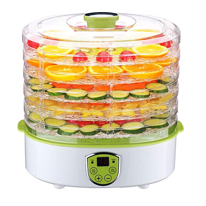 Greatic Household Digital Multi-Tier Food Dehydrator Food Dehydrating Machine with 5 Adjustable Trays for Fruits,Vegetables,Meat and More