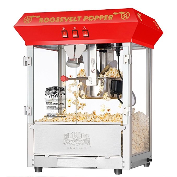 Great Northern Popcorn 6010 Roosevelt Top Antique Style Popcorn Popper Machine, 8-Ounce