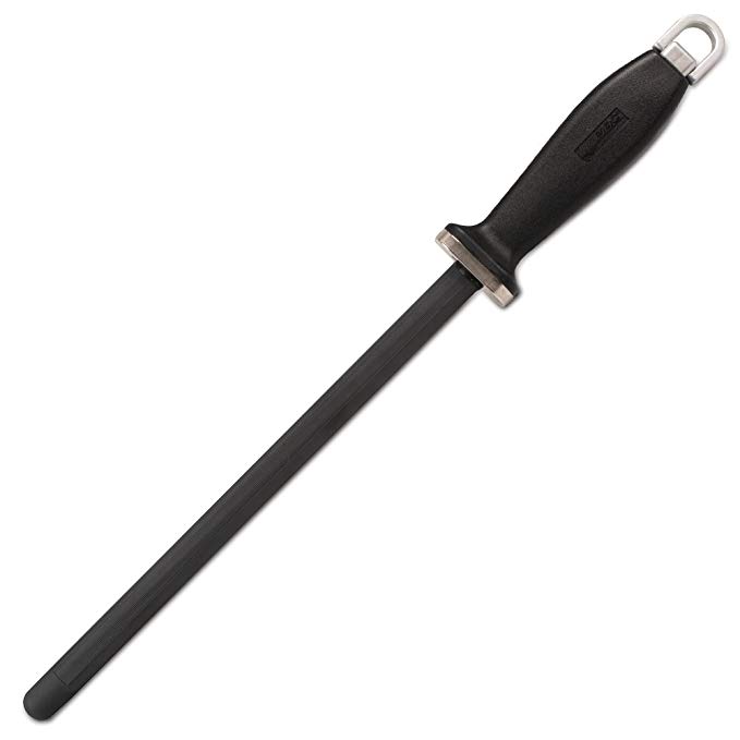 Mac Black Ceramic Honing Rod with Grooves 10.5 inch