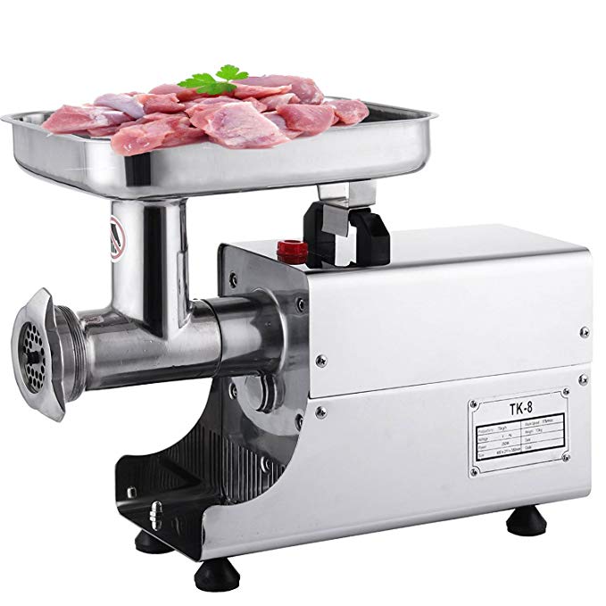 Happybuy 0.33HP/250W Meat Grinder Stainless Steel 170 RPM Electric Meat Grinder Commercial Sausage Stuffer Maker Maker for Industrial and Home Use(250W TK-8)