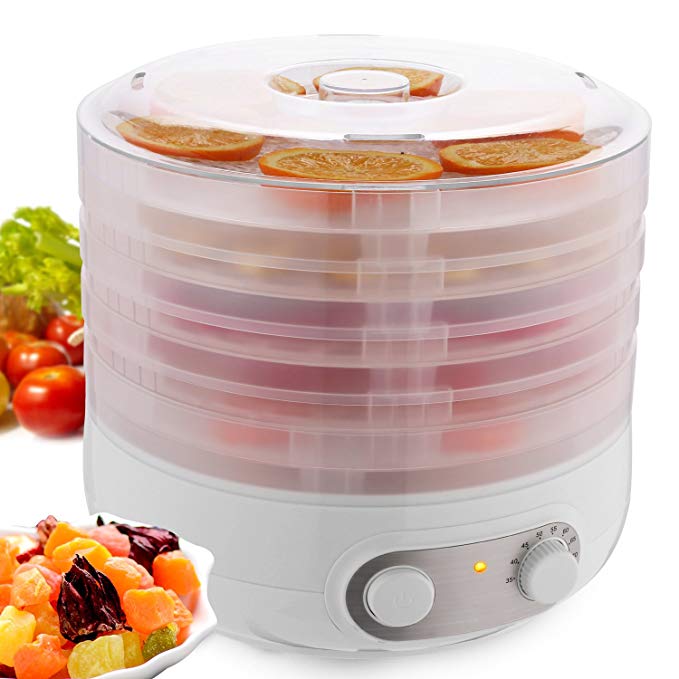 Food Dehydrator Machine - BPA Free Drying System With Nesting Tray - For Beef Jerky Preserving Wild Food and Fruit Vegetable Dryer in Home Kitchen (US Stock)