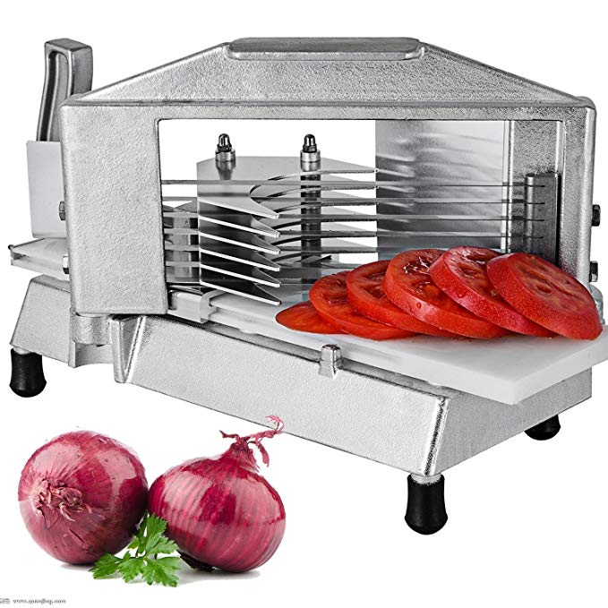 Happybuy Commercial Tomato Slicer 3/16 inch Heavy Duty Tomato Slicer Tomato Cutter with Built-in Cutting Board for Restaurant or Home Use (3/16 inch)