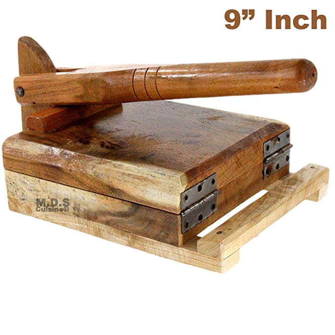 Tortilla Press Wood Tortilladora de Madera Barnizada Mezquite Tortilla Press Heavy Duty 9.5