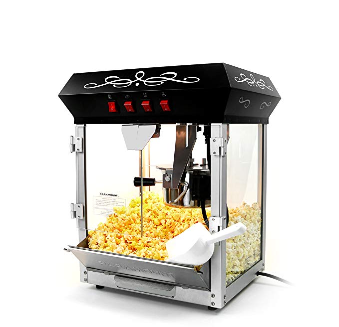 Paramount 6oz Popcorn Maker Machine - New Upgraded Feature-Rich 6 oz Hot Oil Popper [Color: Black]