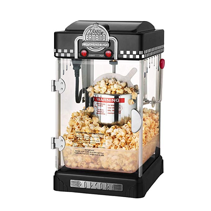 Black Little Bambino Table Top Retro Machine Popcorn Popper 2.5oz