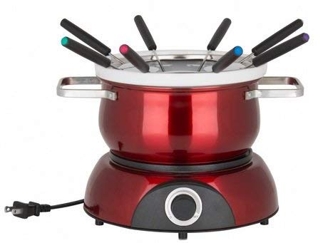 Trudeau 0829192 Electric Fondue Scarlet Pot, 84 oz, Red