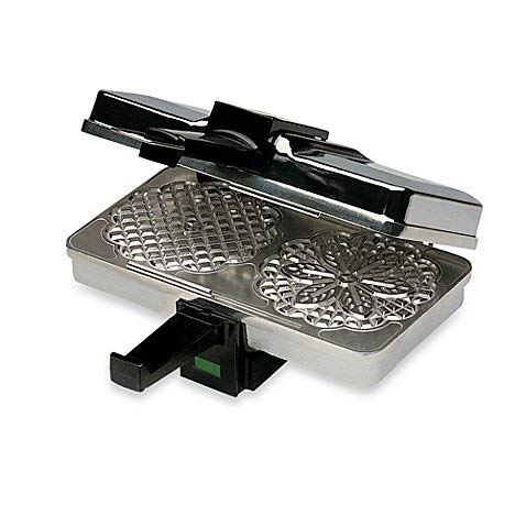 Polished Pizzelle Maker with Built-in Steam Guard and Extra-thick Baking Plates