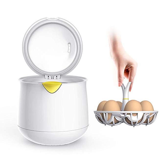 4In 1 Benedct egg steamer,Yannuo 67°C Onsen Eggs Boiler Mini Steamed Custard Instrument Multifunctional Low Temperature Cuisine Breakfast Machine Imported Materials(White)