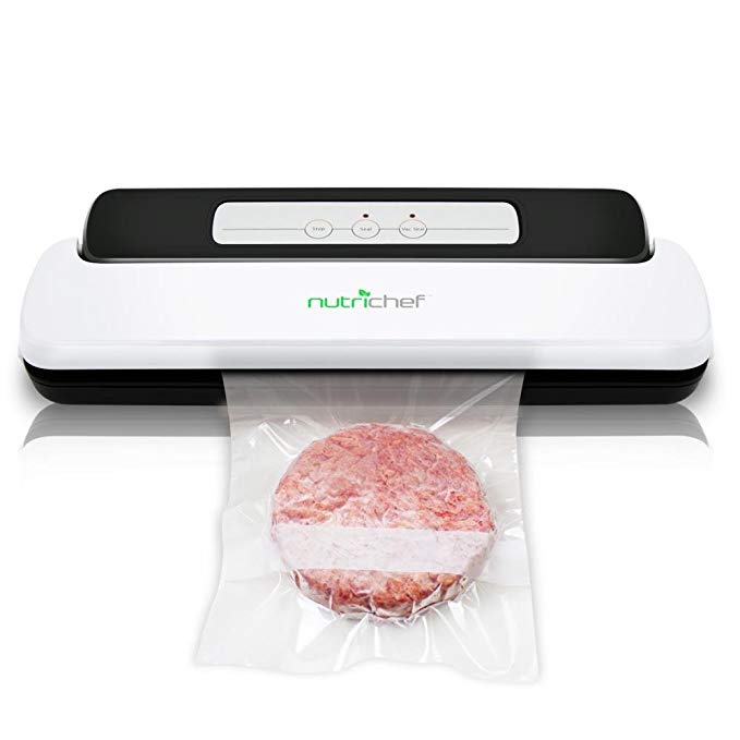 NutriChef Automatic Handheld Vacuum Sealer Machine - Simple & Compact Fresh Saver Meal - Vacuum Sealing System with Starter Pack for Food Preservation