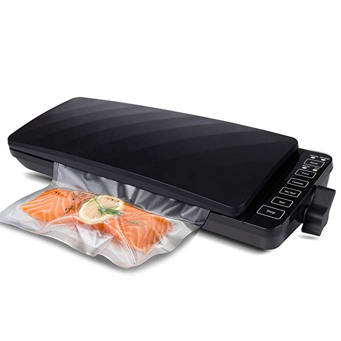 Vacuum Sealer Machine with Starter Kit, Multifunctional Automatic Digital Touch Screen Food Sealers Vacuum Packing Machine For Food Savers and Sous Vide with Moist & Dry Food Modes, Easy Lock Operation