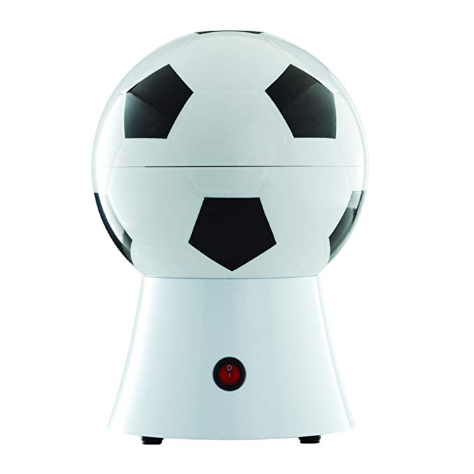 Brentwood PC-482 Soccer Ball Popcorn Maker, 8-Inch x 7.25-Inch x 11.5-Inch, Black and White