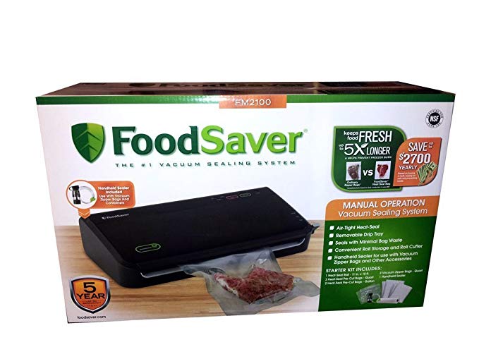 FoodSaver FM2100 Vacuum Sealing System new bag saving technolog - includes Handheld Sealer