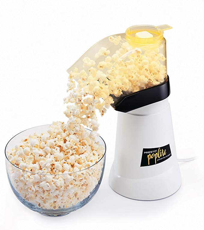 White/Yellow Presto 04820 PopLite Hot Air Popper #1 Best Seller 120 volts, 60 Hz Pops Up To 18 Cups Order Now! With E-book Gift@