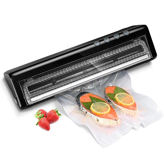 Tomos Upgraded Vacuum Sealer Machine with Vacuum Sealer Bags 10pcs, Food Vacuum Sealers Machine for Kitchen Dry & Moist Food Keeping Fresh&Food Saving, Vacuum Sealing System