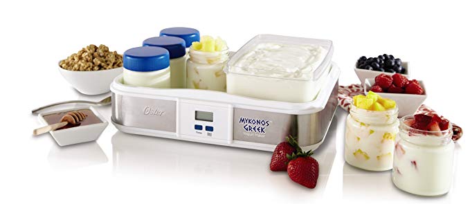 Oster CKSTYM1012 Mykonos Greek Digital Yogurt Maker, 2-Quart