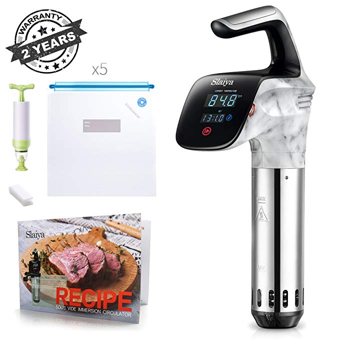 Sous Vide Cooker Immersion Circulator Stick Machine Kitchen Container Sandwich Maker Mom Kitchen Sous vide Accessories Rack Vacuum Storage Bags Recipe Cookbook (Pro Editon) SLAIYA