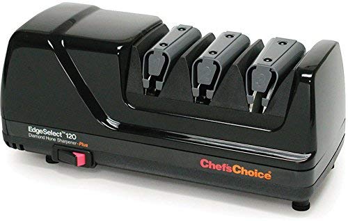 Chef'sChoice 120 Diamond Hone EdgeSelect Professional Knife Sharpener, 3-Stage, Black