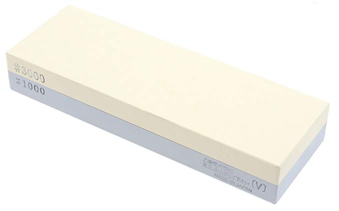 Kotobuki Suehiro Japanese Sharpening Stone, Dual-sided #1000 and #3000 Grit, Large, Natural